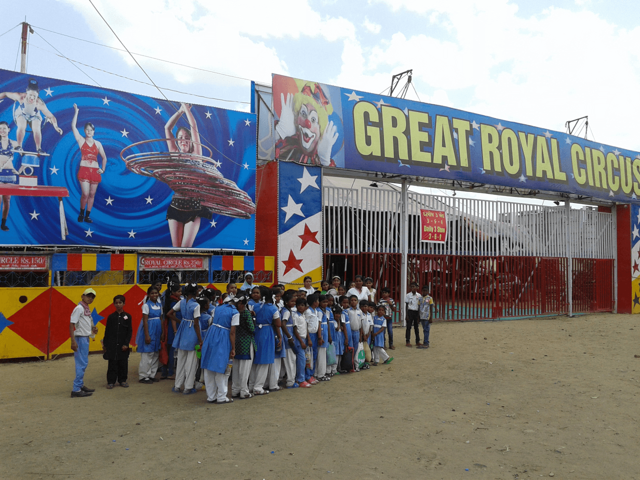 Children on a circus outing organised by Sarvodaya Group Trust