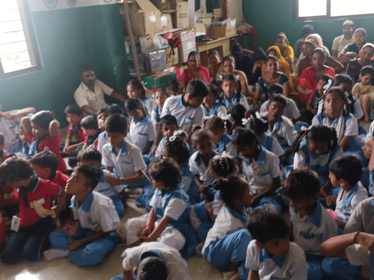 A parents meeting at a Footpath School learning centre