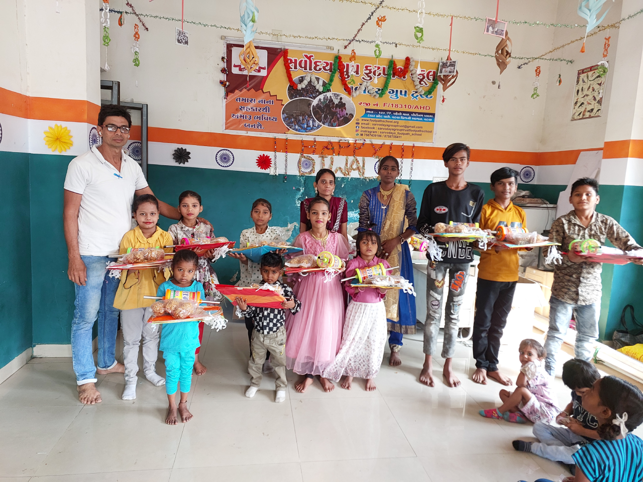 Uttarayan kite-flying celebrations at Footpath School